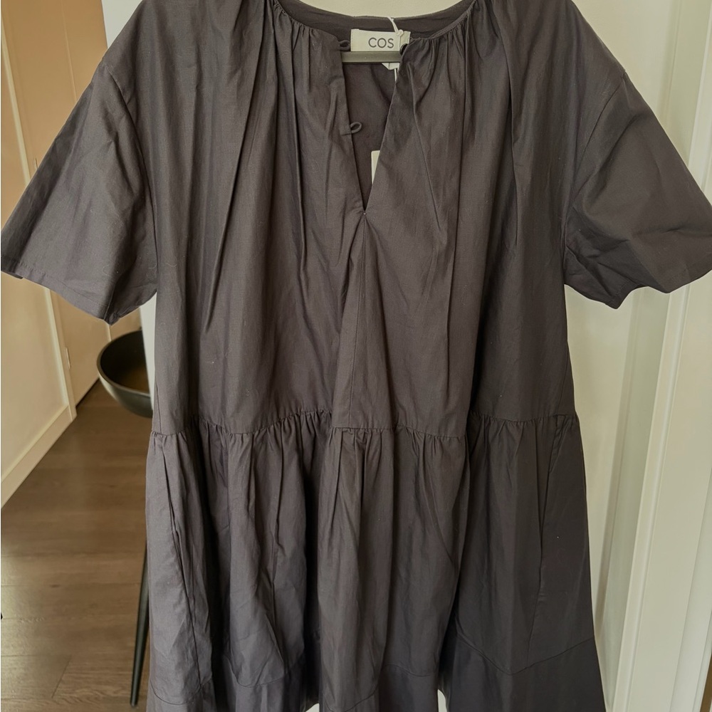 COS Dark Navy Short Sleeve Dress